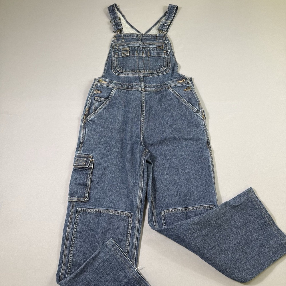 Duluth Trading Co Double Knee Bib Overalls Mens 32x28 (XS) Blue Denim Workwear